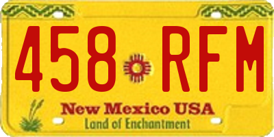 NM license plate 458RFM
