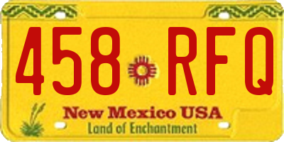 NM license plate 458RFQ