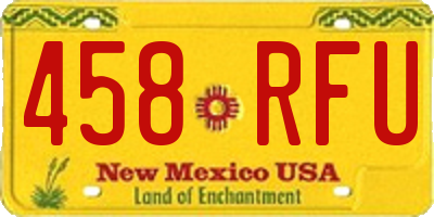 NM license plate 458RFU