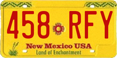 NM license plate 458RFY