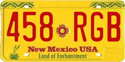 NM license plate 458RGB