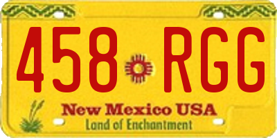 NM license plate 458RGG