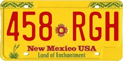 NM license plate 458RGH