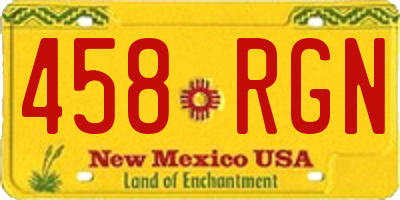 NM license plate 458RGN