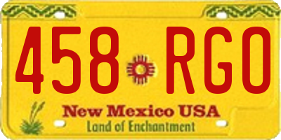 NM license plate 458RGO