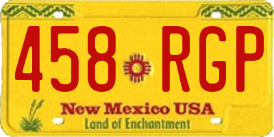 NM license plate 458RGP