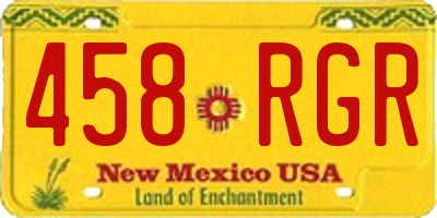 NM license plate 458RGR