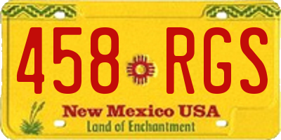 NM license plate 458RGS