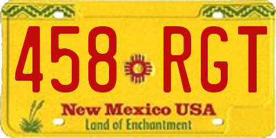 NM license plate 458RGT