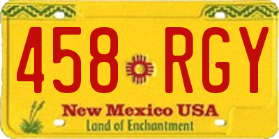 NM license plate 458RGY