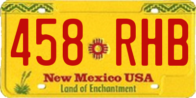 NM license plate 458RHB