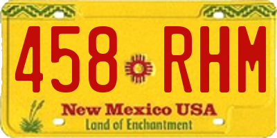 NM license plate 458RHM