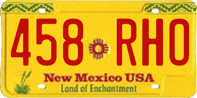NM license plate 458RHO