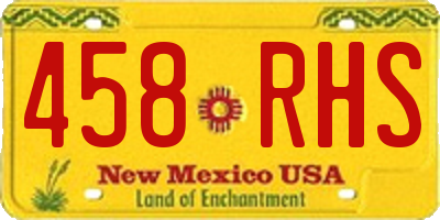 NM license plate 458RHS