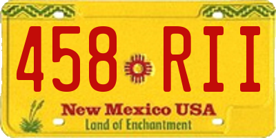 NM license plate 458RII