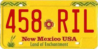 NM license plate 458RIL