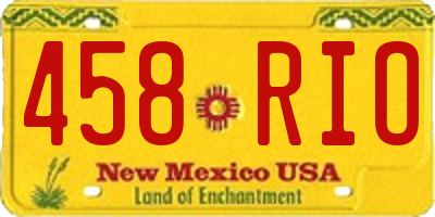 NM license plate 458RIO