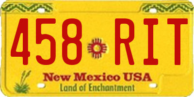 NM license plate 458RIT