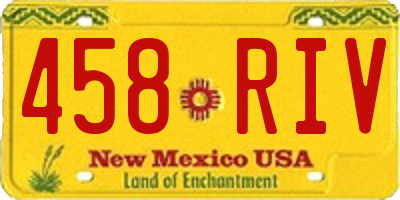 NM license plate 458RIV