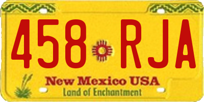 NM license plate 458RJA