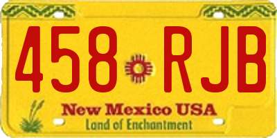 NM license plate 458RJB