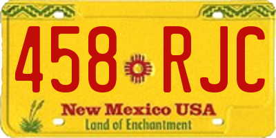 NM license plate 458RJC