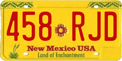 NM license plate 458RJD