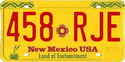 NM license plate 458RJE
