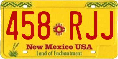 NM license plate 458RJJ