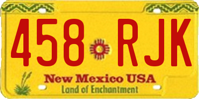 NM license plate 458RJK