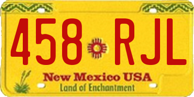 NM license plate 458RJL