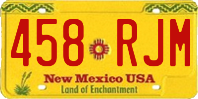 NM license plate 458RJM