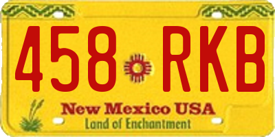 NM license plate 458RKB