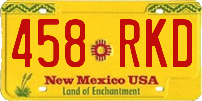 NM license plate 458RKD