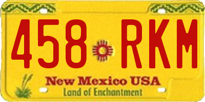 NM license plate 458RKM
