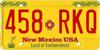 NM license plate 458RKQ
