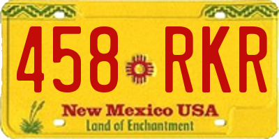 NM license plate 458RKR