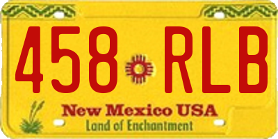 NM license plate 458RLB