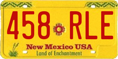 NM license plate 458RLE