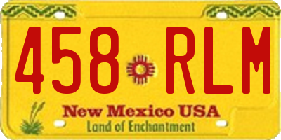 NM license plate 458RLM