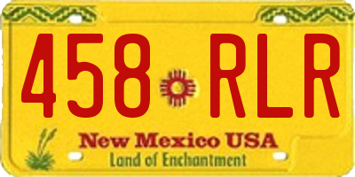 NM license plate 458RLR