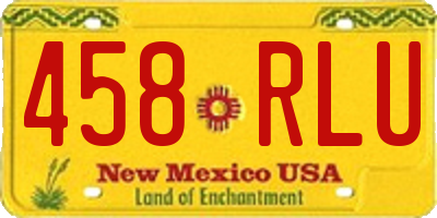 NM license plate 458RLU