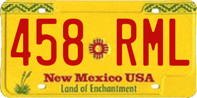NM license plate 458RML