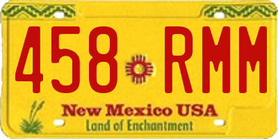 NM license plate 458RMM