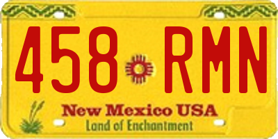 NM license plate 458RMN
