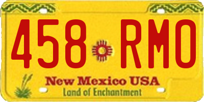 NM license plate 458RMO