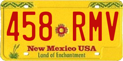NM license plate 458RMV