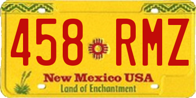 NM license plate 458RMZ