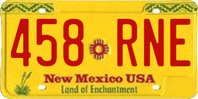 NM license plate 458RNE