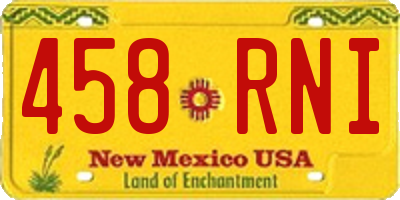 NM license plate 458RNI